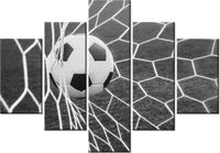 70 100CM OBRAZ 5 ELEM PIŁKA BRAMCE DRUK PŁÓTNO