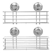 Zestaw łazienkowy srebrny - 2 x półka łazienkowa GAVI - Yoka