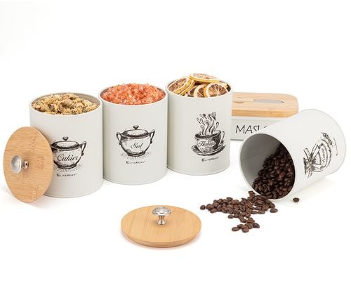 zestaw 4 pojemników kuchennych i maselniczka e-6056 na Arena.pl