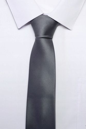 Krawat klasyczny popielaty półmatowy satynowy na Arena.pl