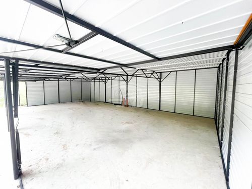 Rząd garaży Garaż blaszany 12x6m 4x brama uchylna drzwi dach  GP482 na Arena.pl