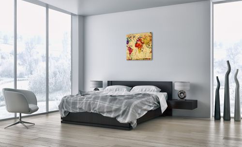 Obraz Na Płótnie - Mapa Kontynenty  - 60X60 Cm - Ac60X60-3582 na Arena.pl