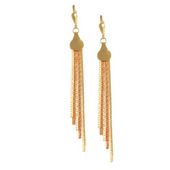 kolczyki pozłacane, wiszące , kolorowe paseczki