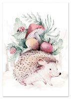 Plakat obrazki dla dziecka do pokoju dziecka jeż leśne zwierzęta 70x100 cm