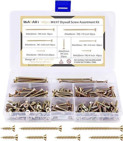 Wkręty M4 ocynk 180 szt samogwintujące karton-gips na Arena.pl