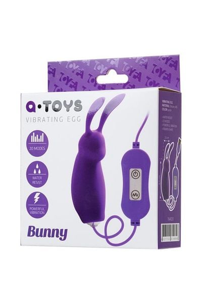 A-TOYS, Vibro egg 'Bunny', with control panel, silicone, violet zdjęcie 4