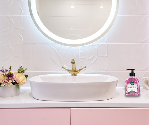 Mydło w płynie z dozownikiem BISPOL Aura AHS-001-001 (Róża) 300ml na Arena.pl