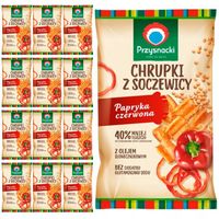 Przysnacki Chrupki z soczewicy papryka czerwona 80 g x 12 sztuk