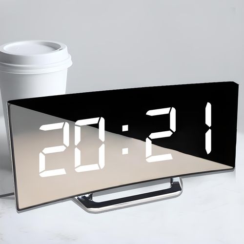 ZEGAR ELEKTRONICZNY BUDZIK LUSTRO STOJĄCY WYŚWIETLACZ LED TERMOMETR na Arena.pl