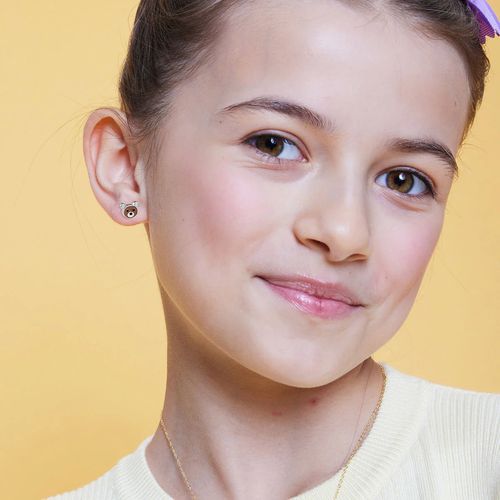 srebrne kolczyki misie dla dziewczynki - kse6207 na Arena.pl