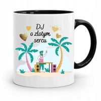 Dla Dja Muzyka Kubek Czarny Dj O Złotym Sercu Z Nadrukiem Ze Zdjęciem