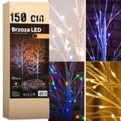 BRZOZA LED DRZEWKO ŚWIĄTECZNE DEKORACJA 150 CM 72 DIODY Zimna