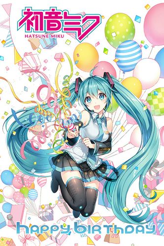 Pocztówka urodzinowa - Vocaloid Hatsune Miku na Arena.pl