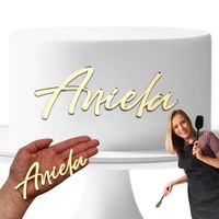 TOPPER na tort URODZINY DOWOLNE IMIĘ toper dekoracje ozdoby lustro złote