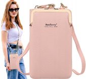 Damska Torebka mini kopertówka na telefon portfel  R27_Różowy