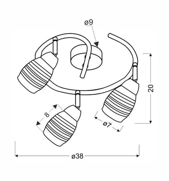 Milton spirala 3x10W E14 chrom zdjęcie 13