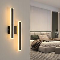 LAMPA SCIENNA KINKIET LED CZARNA NOWOCZESNA KORYTARZ DO SALONU 3000K