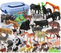 FIGURKI ZWIERZĘTA ZOO ZWIERZĄTKA ZESTAW FIGURKI DZIKIE SAFARI 58 ELEMENTÓW