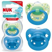 NUK Smoczek uspokajający ortodontyczny silikonowy 6-18m SIGNATURE niebieski