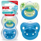 NUK Smoczek uspokajający ortodontyczny silikonowy 6-18m SIGNATURE niebieski