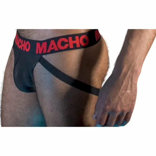 macho mx26x2 jock jockstrap czarno-czerwony l, elastyczny materiał na Arena.pl