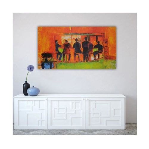 Obraz na płótnie - Canvas, W barze 70x50 na Arena.pl