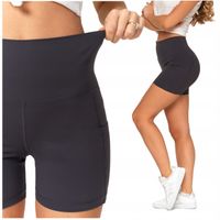 Szorty Sportowe Damskie z Wysokim Stanem i Keszeniami GRAFITOWE MORAJ S