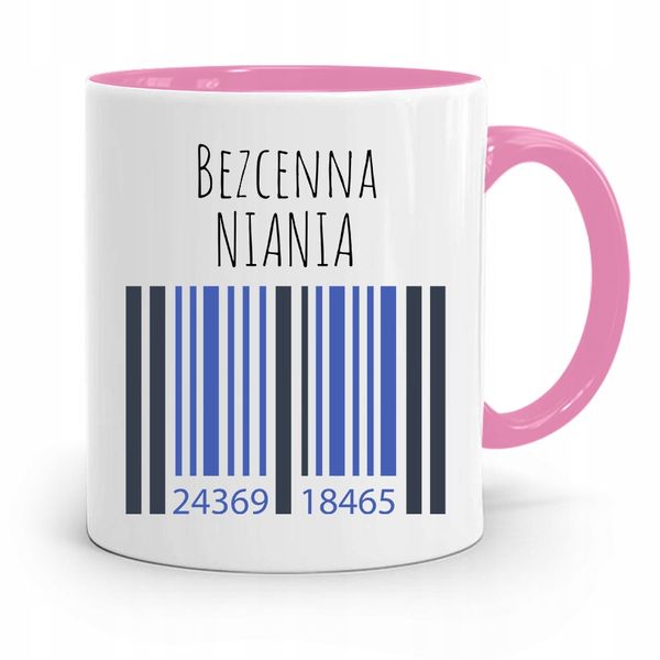 Dla Niani Opiekunki Kubek Różowy Na Prezent Z Nadrukiem Ze Zdjęciem zdjęcie 1