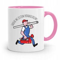 Kubek Różowy Prezent Dla Hydraulika Zaufaj Mi Z Nadrukiem Ze Zdjęciem