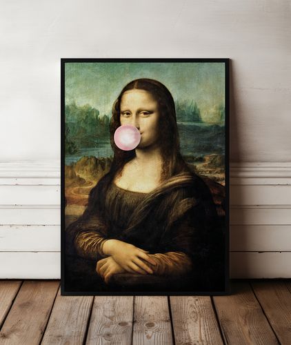 Plakat portret mona lisa z balonem pop art 40x50 cm w czarnej ramie na Arena.pl