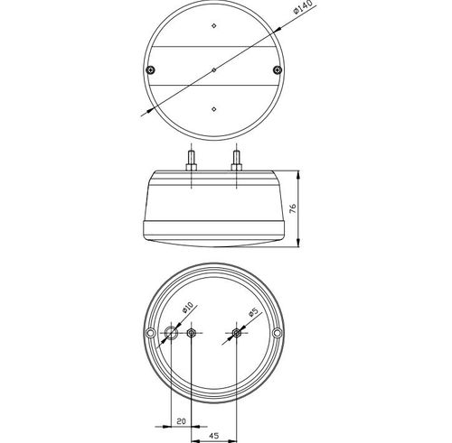 Lampa tylna okrągła bez oś. tablicy PRAWA (MD016P) na Arena.pl