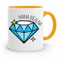 Kubek Żółty Prezent Dla Idealnej Mamy Matki Mamusi Z Nadrukiem Ze Zdjęciem