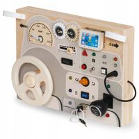 Drewniana tablica do zabawy Montessori dla małych dzieci - kokpit auta