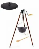 KOCIOŁEK ŻELIWNY POKRYWKA 8L STOJAK REGULOWANY