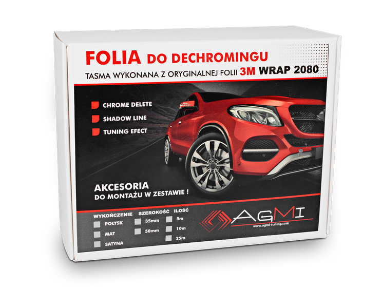 3M FOLIA TAŚMA DECHROMING 5cm 10m CZARNY POŁYSK zdjęcie 4