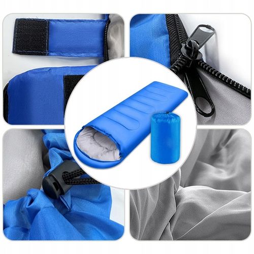 LEKKI ŚPIWÓR TURYSTYCZNY MUMIA KAPTUR 210CM CIEPŁY KOŁDRA + POKROWIEC 2w1 na Arena.pl