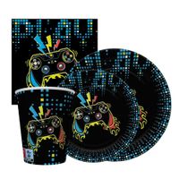 Zestaw komplet zastawy Gamer Pad Kontroler - kubeczki, talerzyki, serwetki