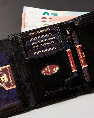 klasyczny, skórzany portfel męski bez zapięcia zewnętrznego - peterson na Arena.pl