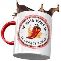 Kubek Czerwony Dla Mamy Matki Na Dzień Mamy Z Nadrukiem Ze Zdjęciem