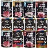 PAN MIĘSKO PAKO MIX KARMA MOKRA DLA PSA MIX 6 SMAKÓW PUSZKA 12 X 400 G