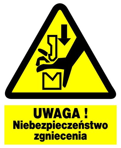 ZOO-58 ZNAK BHP      Niebezpieczeństwo zgniecenia na Arena.pl