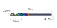 Frez 1-ostrzowy typu DownCut, negatyw, VHM Rozmiar: Ø2.5x10x3.175Dx38L