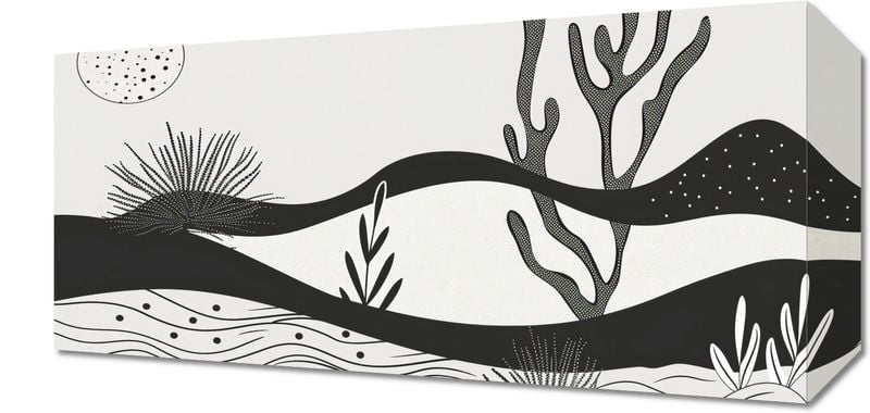 Obraz 40x20cm Ogród przy Nocy zdjęcie 1