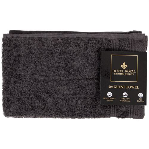 Ręcznik dla gości mały bawełniany 550 g/m2 30x50 cm antracytowy - 2 szt. na Arena.pl