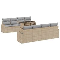 Zestaw Sof na Ogród 9 pcs Beżowy 100 x 55 x 73 cm Polirattan