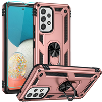 Pancerne Etui do Samsung Galaxy A53 5G Różowe Złoto Szkło Ring Podstawka