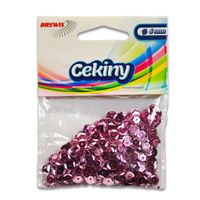 CEKINY BŁYSZCZĄCE 6MM 10G JASNY FIOLETOWY  B130 BREWIS