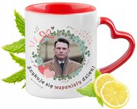 Mentzen Kubek Czerwony Z Uszkiem W Kształcie Serca Na Prezent
