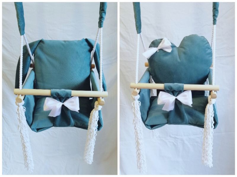 HUŚTAWKA DLA DZIECI KRÓLICZEK kolor TURKUSOWY zdjęcie 6