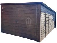 Garaż blaszany 3,5x5m brama drzwi okno dach spad w bok rynny SO181